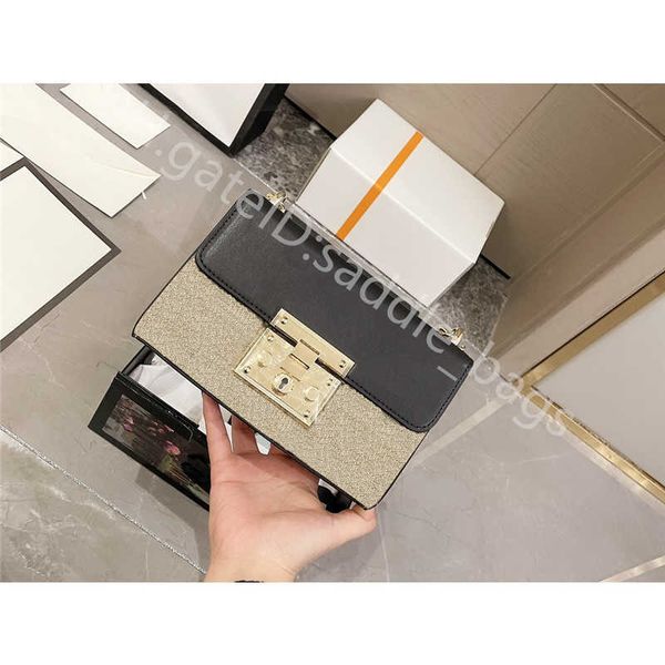 

famous designer lady fashion bag two-tone genuine leather classic retro all-match simplicity chain cross body shoulder bags