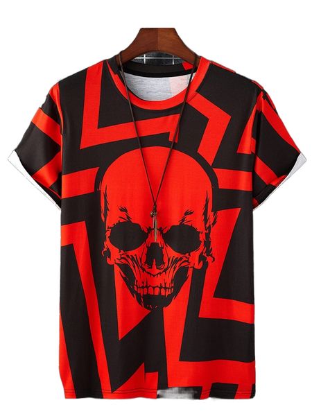 men skull print tee 678s#, White;black
men skull print tee 678s#, White;black