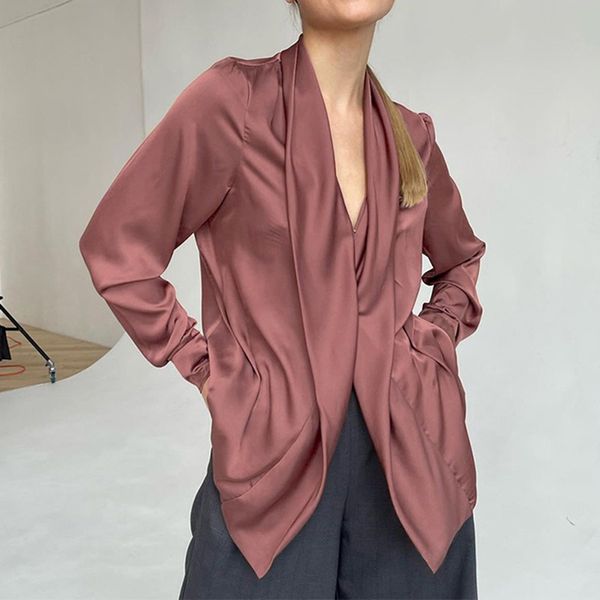 2022 new arrival women elegant loose blouse and shirt spring long sleeve solid color retro shirts female v-neck office, White
2022 new arrival women elegant loose blouse and shirt spring long sleeve solid color retro shirts female v-neck office, White