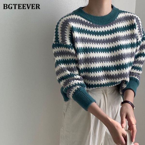 casual o-neck patchwork striped women knitted pullovers full sleeve female sweater jumpers 2021 autumn winter, White;black
casual o-neck patchwork striped women knitted pullovers full sleeve female sweater jumpers 2021 autumn winter, White;black
