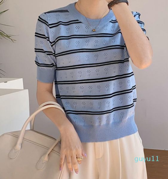 hzirip short sleeve pullover stripes t-shirt loose 2022 summer knitted casual outwear office lady sweaterswom, White;black
hzirip short sleeve pullover stripes t-shirt loose 2022 summer knitted casual outwear office lady sweaterswom, White;black