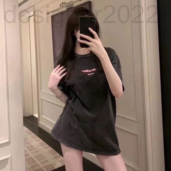 women's t-shirt designer correct version da king loose washing old letter printing round neck short sleeve t-shirt men's and women, White
women's t-shirt designer correct version da king loose washing old letter printing round neck short sleeve t-shirt men's and women, White