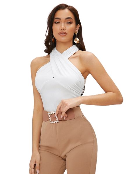 criss cross halter 25mk#, White