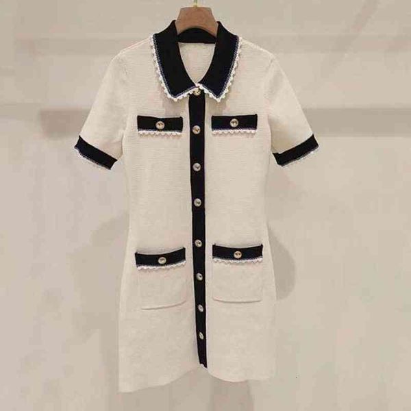 casual dresses fadan family spring and summer style temperament small fragrance lapel lace metal buckle knitted dress, Black;gray
casual dresses fadan family spring and summer style temperament small fragrance lapel lace metal buckle knitted dress, Black;gray