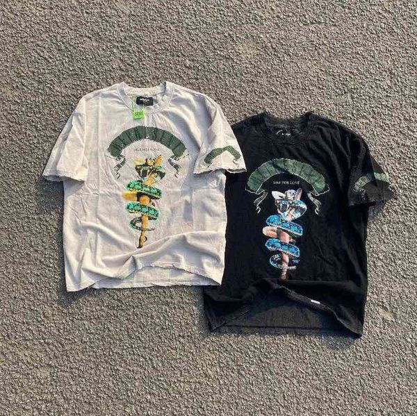 beauty present python print short sleeve t-shirt high street fashion brand men's and women's casual loose tee, White;black
beauty present python print short sleeve t-shirt high street fashion brand men's and women's casual loose tee, White;black