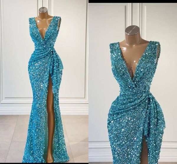 light blue mermaid prom dresses with detachable train sequins sheath evening gown open back feathers formal party dress, Black
light blue mermaid prom dresses with detachable train sequins sheath evening gown open back feathers formal party dress, Black