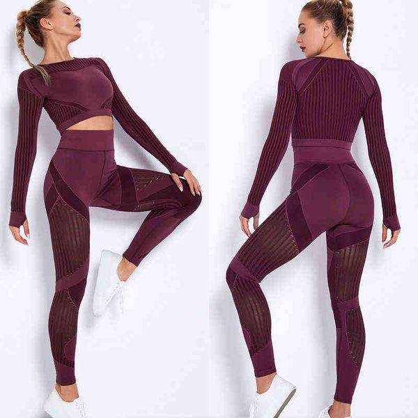 gym woman hollow out tracksuit yoga seamless set sport leggings fitness suit sportswear running crop clothes piece j220706
gym woman hollow out tracksuit yoga seamless set sport leggings fitness suit sportswear running crop clothes piece j220706