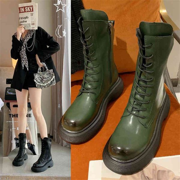 women dress shoes british style boots autumn lace up fashion comfortable black green brown womem mid calf round head mynl
women dress shoes british style boots autumn lace up fashion comfortable black green brown womem mid calf round head mynl