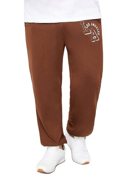 extended sizes men letter graphic sweatpants a9lb#, Black