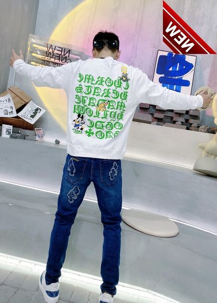 2022 correct edition quality crocker ch back cartoon sanskrit letter new men's and women's sweater, Black
2022 correct edition quality crocker ch back cartoon sanskrit letter new men's and women's sweater, Black