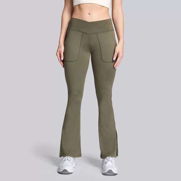 lu cross waist wide leg pants exposed navel naked feeling pocket peach hip raised high waist leggings fitness womens yoga pants, Black
lu cross waist wide leg pants exposed navel naked feeling pocket peach hip raised high waist leggings fitness womens yoga pants, Black