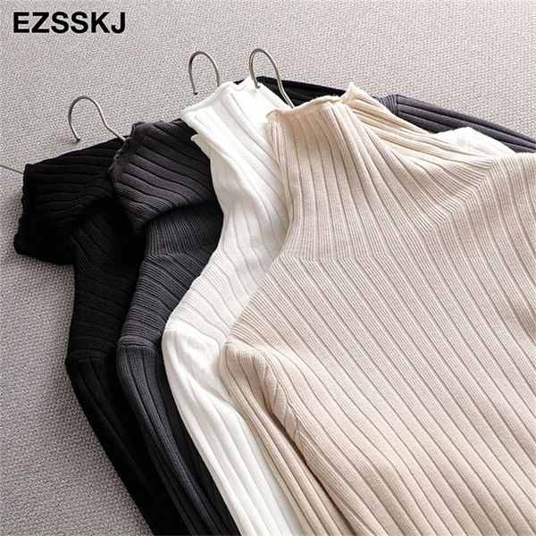 chic turtlenneck pullovers autumn winter heap collar sweater pullovers women female casual sweater lj201126, White;black
chic turtlenneck pullovers autumn winter heap collar sweater pullovers women female casual sweater lj201126, White;black