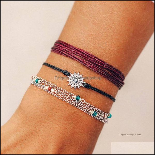 charm bracelets jewelry 3 pcs/set bohemian geometric crystal pendant bracelet women mticolor leather woven beaded bangle s dhucl, Golden;silver
charm bracelets jewelry 3 pcs/set bohemian geometric crystal pendant bracelet women mticolor leather woven beaded bangle s dhucl, Golden;silver