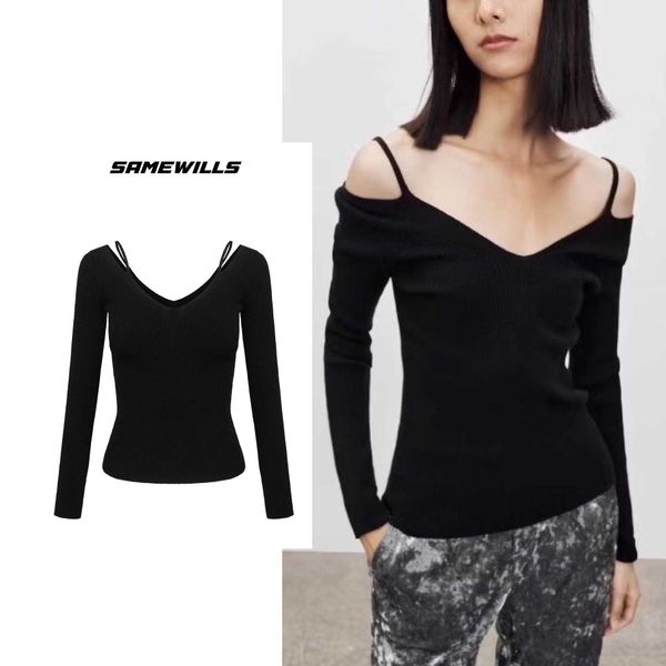 807 french slim sweater women's backless design sense off shoulder inner black sweater 2022 new, White;black
807 french slim sweater women's backless design sense off shoulder inner black sweater 2022 new, White;black