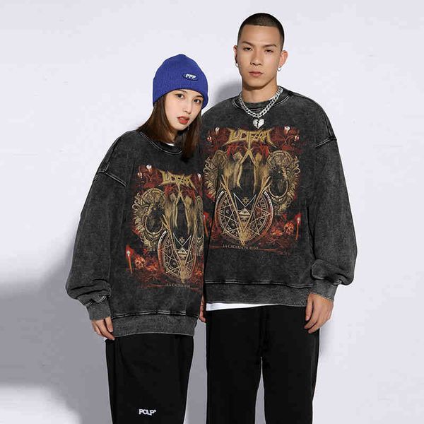 high street oversized o-neck sweatshirt mens harajuku vintage washed dark graphic print fleece cotton loose pullover unisex, Black
high street oversized o-neck sweatshirt mens harajuku vintage washed dark graphic print fleece cotton loose pullover unisex, Black