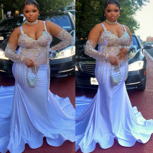 2022 plus size arabic aso ebi mermaid beaded crystals prom dresses spaghetti luxurious evening formal party second reception birthday engage, Black
2022 plus size arabic aso ebi mermaid beaded crystals prom dresses spaghetti luxurious evening formal party second reception birthday engage, Black