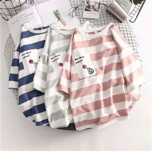 t shirt women solid color striped punk tshirt oneck casual harajuku short sleeve korean fashion shirt tshirt women 220527, White
t shirt women solid color striped punk tshirt oneck casual harajuku short sleeve korean fashion shirt tshirt women 220527, White