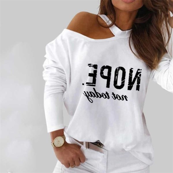 women fashion casual nope letter print blouse pullovers tee fashion long sleeve casual blouse 210716, White
women fashion casual nope letter print blouse pullovers tee fashion long sleeve casual blouse 210716, White