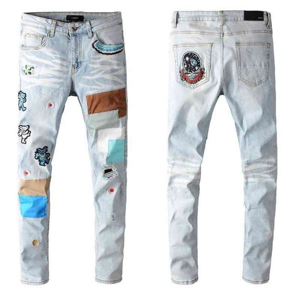 men's jeans 639 korean youth trendy men's good version slim fit bear embroidery patch jeans casual pants gbt4, Blue
men's jeans 639 korean youth trendy men's good version slim fit bear embroidery patch jeans casual pants gbt4, Blue