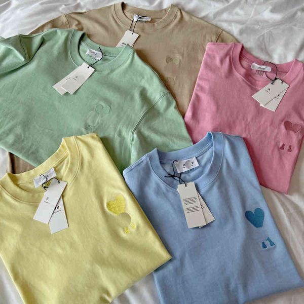 designersummer high fashion version candy light color love embroidery short sleeve loose and versatile couple t-shirt, White
designersummer high fashion version candy light color love embroidery short sleeve loose and versatile couple t-shirt, White