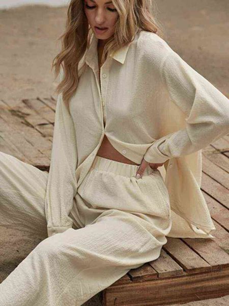 fashion button lapel shirt and elastic waist pants solid casual suits summer female street loose sets simple long sleeve outfits t220729, Gray
fashion button lapel shirt and elastic waist pants solid casual suits summer female street loose sets simple long sleeve outfits t220729, Gray