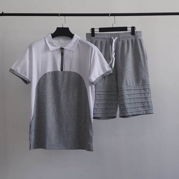 mens tracksuits shorts cotton and 2 piece zipper lapel sets short sleeve summer brand vintage trend suits for men t-shirt and sport track fi, Gray
mens tracksuits shorts cotton and 2 piece zipper lapel sets short sleeve summer brand vintage trend suits for men t-shirt and sport track fi, Gray