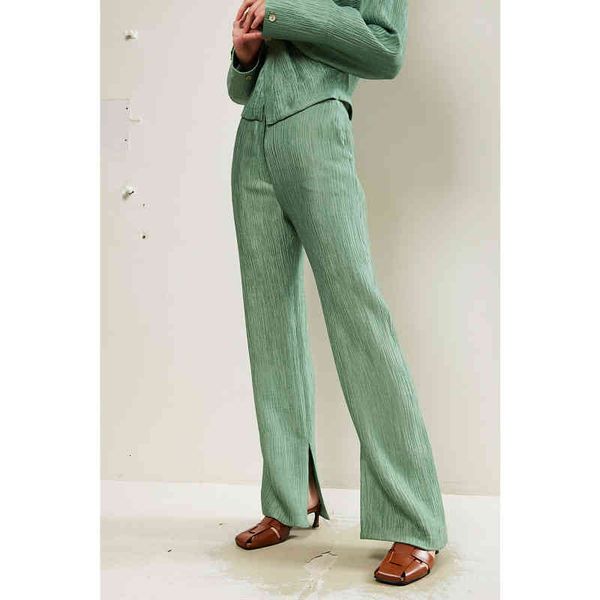 women's pants & capris niche design summer arrival woman casual high waist straight wide leg green split side loose flared evrx, Black;white
women's pants & capris niche design summer arrival woman casual high waist straight wide leg green split side loose flared evrx, Black;white
