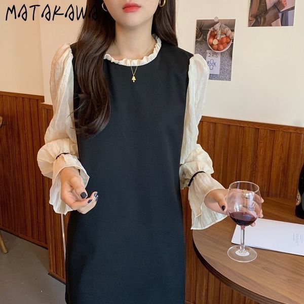 temperament oneck dresses for women mesh splicing straight femme robe flare sleeve black mini woman dress 210506, Black;gray
temperament oneck dresses for women mesh splicing straight femme robe flare sleeve black mini woman dress 210506, Black;gray