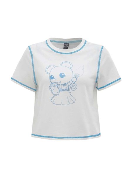 x dinoandpandaart cartoon graphic stitch detail t-shirt e5dc#, White
x dinoandpandaart cartoon graphic stitch detail t-shirt e5dc#, White