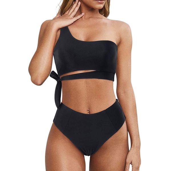 2022 high waist bikini set one shoulder swimwear women swimsuit female strappy bikini bathers bathing suits beachwear swim, White;black
2022 high waist bikini set one shoulder swimwear women swimsuit female strappy bikini bathers bathing suits beachwear swim, White;black