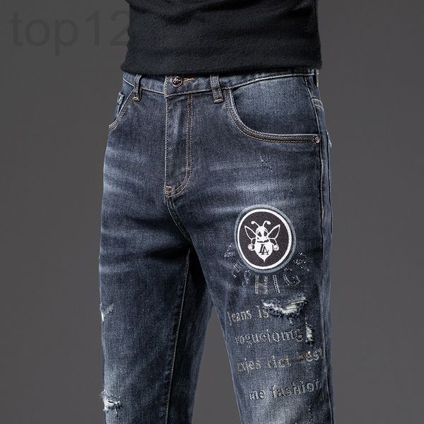 men's jeans designer 2022 autumn and winter new jeans men's cotton thick embroidery fashion printing elastic slim fit small foot s, Blue
men's jeans designer 2022 autumn and winter new jeans men's cotton thick embroidery fashion printing elastic slim fit small foot s, Blue