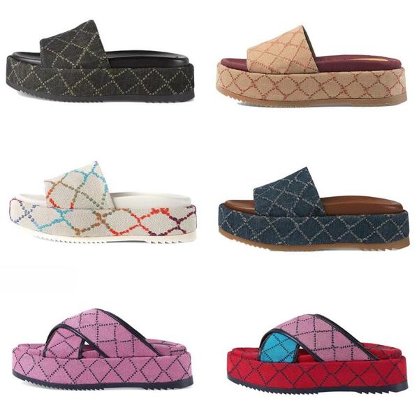2022 new denim slipper embroidered cotton luxury designers slides women fashion thick bottom women platform letter sandals, Black
2022 new denim slipper embroidered cotton luxury designers slides women fashion thick bottom women platform letter sandals, Black