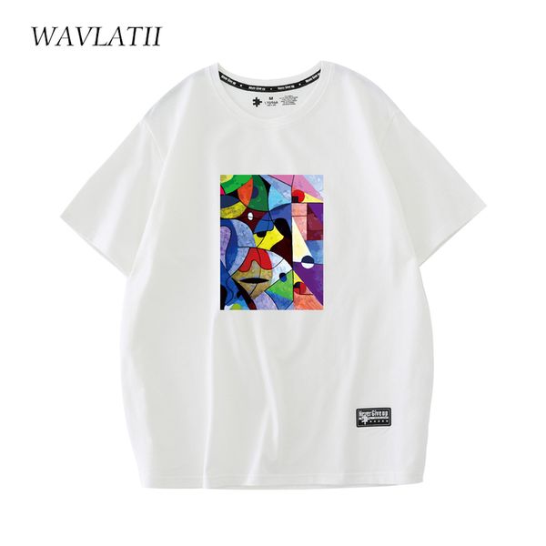 wavlatii abstract print women cotton t shirts female white casual short sleeve summer green tees wt2217 220615
wavlatii abstract print women cotton t shirts female white casual short sleeve summer green tees wt2217 220615