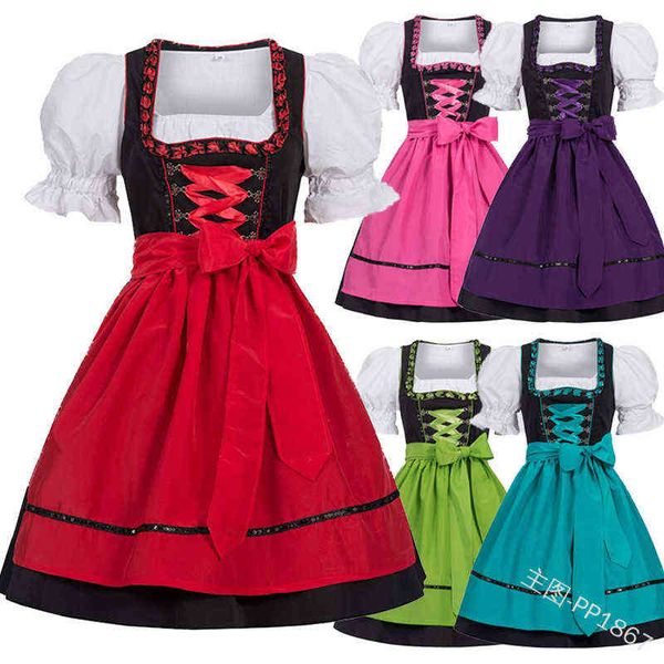 women girl come maid wench germany short sleeve fancy dress dirndl for women dress s-5xl l220714, Black;red
women girl come maid wench germany short sleeve fancy dress dirndl for women dress s-5xl l220714, Black;red