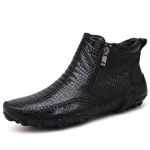 designer retro shoe crocodile style men genuine leather boots spring winter shoes waterproof snow boots shoe178a, Black
designer retro shoe crocodile style men genuine leather boots spring winter shoes waterproof snow boots shoe178a, Black