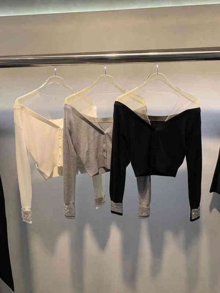 women's sweaters dangjia spring and summer mesh splicing long sleeved wool sweater women's diamond inlaid short fashion, White;black
women's sweaters dangjia spring and summer mesh splicing long sleeved wool sweater women's diamond inlaid short fashion, White;black