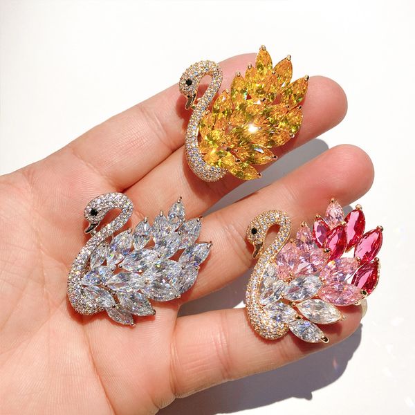 designer women cystal brooch fashion suit brooches for woman colorful corsage lady swan pin vintage elegant dress plated 18k white gold pins, Gray
designer women cystal brooch fashion suit brooches for woman colorful corsage lady swan pin vintage elegant dress plated 18k white gold pins, Gray