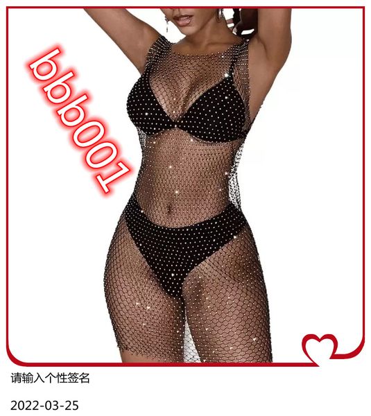 fishnet hollow out rhinestone dress bikini cover ups women sleeveless black summer bathing suits, White;black
fishnet hollow out rhinestone dress bikini cover ups women sleeveless black summer bathing suits, White;black