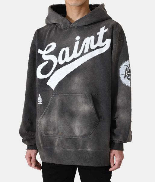 men's hoodies saint michael 21aw spring and autumn heavy washing damaged worn letter printed hooded casual sweater, Black
men's hoodies saint michael 21aw spring and autumn heavy washing damaged worn letter printed hooded casual sweater, Black
