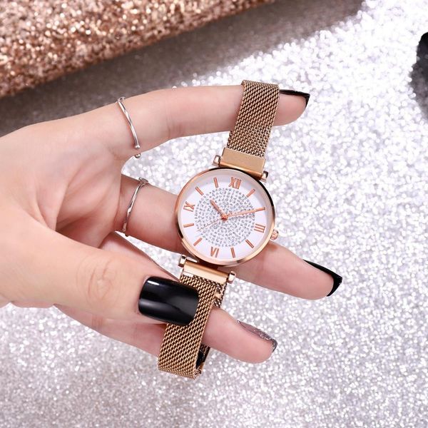 luxury rose gold women's mesh magnet buckle watch popular fashion gypsophila roman elegant ladies watch women's watch clock fashio, Slivery;brown
luxury rose gold women's mesh magnet buckle watch popular fashion gypsophila roman elegant ladies watch women's watch clock fashio, Slivery;brown