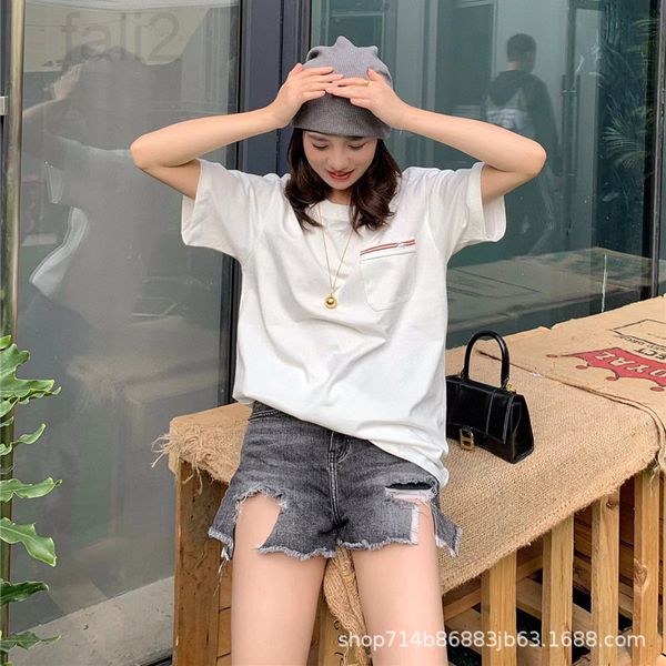 women's t-shirt designer chi cotton short sleeve t-shirt women's summer korean version loose and versatile lazy style student roun, White
women's t-shirt designer chi cotton short sleeve t-shirt women's summer korean version loose and versatile lazy style student roun, White