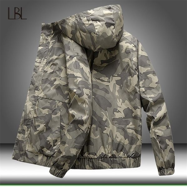 

mens casual camouflage hoodie jacket men autumn camo hooded windbreaker coat male military tactical bomber outwear 4xl 201128, Black;brown