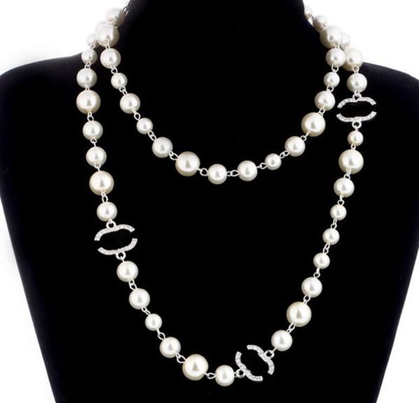 pearl necklace ladies fashion classic jewelry necklaces womens sweater chain diamonds letter designers party necklace, Silver
pearl necklace ladies fashion classic jewelry necklaces womens sweater chain diamonds letter designers party necklace, Silver