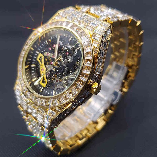 ice out mechanical watch for men gold y diamond automatic hip hop hollow dial tourbillon wristwatch rhinestone watches luxury designe, Slivery;brown
ice out mechanical watch for men gold y diamond automatic hip hop hollow dial tourbillon wristwatch rhinestone watches luxury designe, Slivery;brown