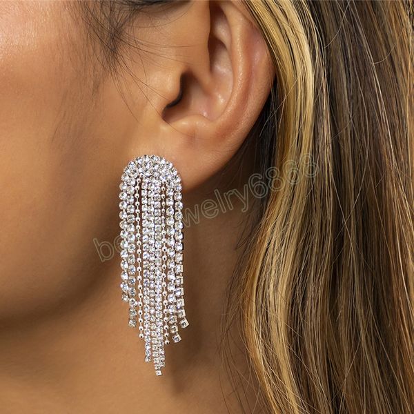 luxury long tassel full rhinestone dangle earrings for women silver color hanging earring bridal wedding jewelry
luxury long tassel full rhinestone dangle earrings for women silver color hanging earring bridal wedding jewelry