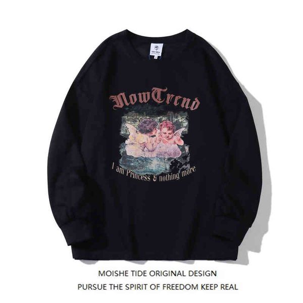 moishe tide european and american fashion br high street angel printing round neck long sleeve sweater for men women loose hip-hop, Black
moishe tide european and american fashion br high street angel printing round neck long sleeve sweater for men women loose hip-hop, Black