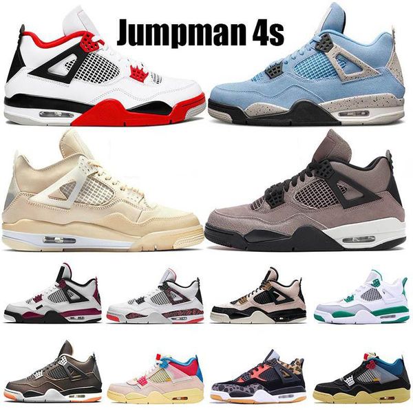 Image of 2022 New Sail 4 4s Mens Basketball Shoes Sneakers Rebellionaire Heritage University Blue Fire Red Oreo Bred Black Cat Dark Mocha White Cement women Sports Trainers