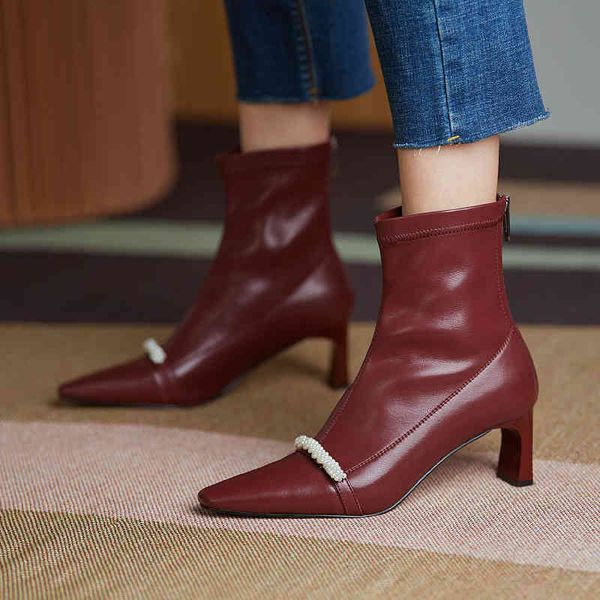 boots french pearl feminine small square heel elastic thin boots autumn and winter temperament fashionable short h8bv, Black
boots french pearl feminine small square heel elastic thin boots autumn and winter temperament fashionable short h8bv, Black