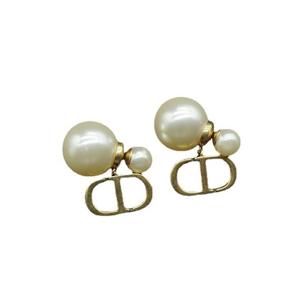 earrings alphabet pearl nose earrings jewelry, Black