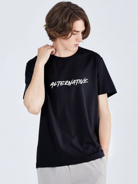 men letter graphic tee g41t#, White;black